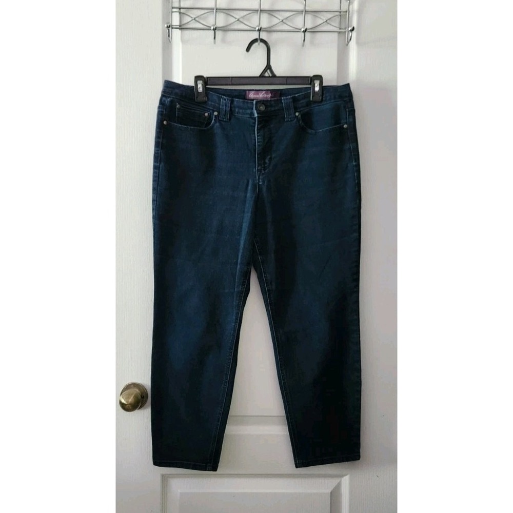 Gloria Vanderbilt Women's Crop Ankle Blue Jeans Pants High-Rise Stretch Size 14P